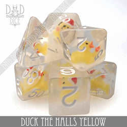 RPG Dice Set - Duck the Halls Yellow