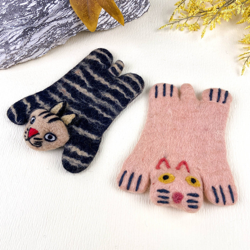 Animal Rug Coaster - Green Cat