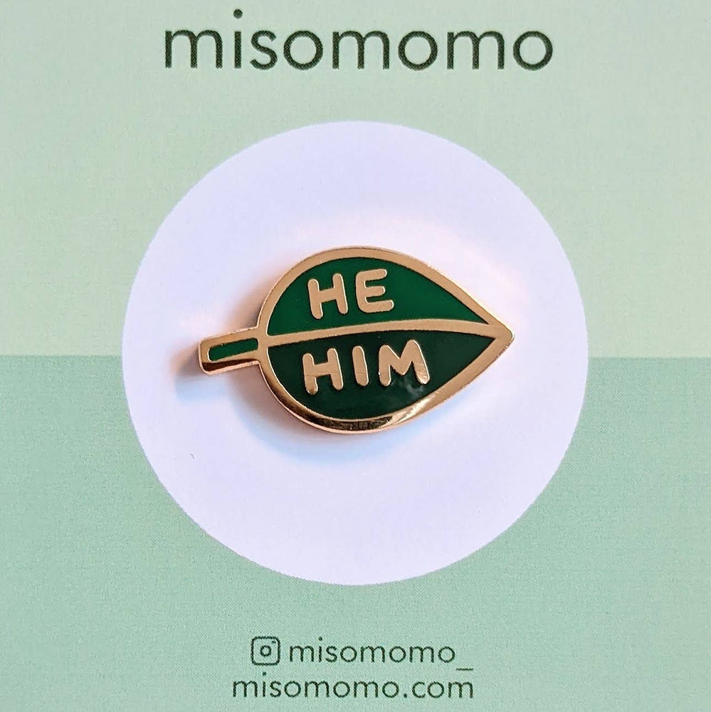 Enamel Pin - Pronoun Leaf (He/Him)