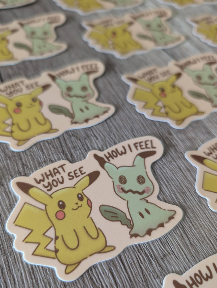Vinyl Sticker - Pokémon Pikachu Mimikyu Masked