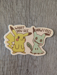 Vinyl Sticker - Pokémon Pikachu Mimikyu Masked