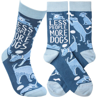 Crew Socks - Less People More Dogs