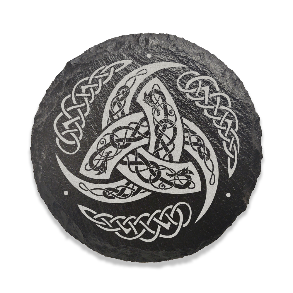 Slate Norse Mythology Coaster - Valknut Knots