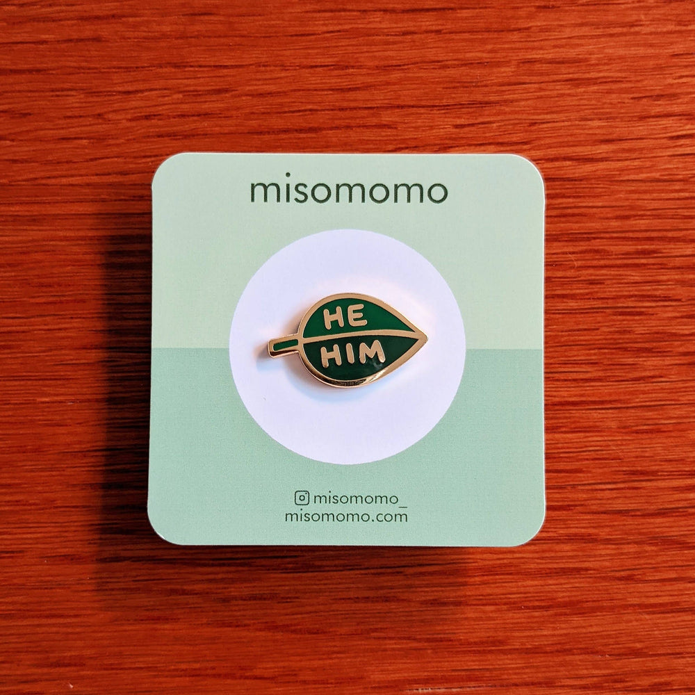 Enamel Pin - Pronoun Leaf (He/Him)