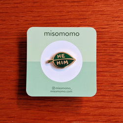 Enamel Pin - Pronoun Leaf (He/Him)