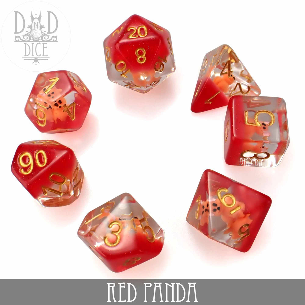 RPG Dice Set - Red Panda