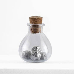 Mini Metal RPG Dice Set - Unseelie Bottle (Silver)