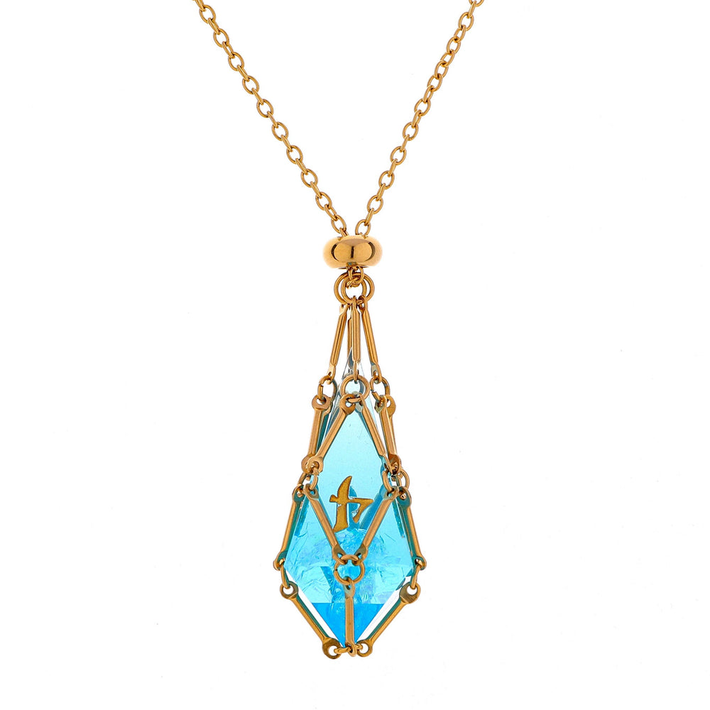 Mysticage Dice Necklace with D4 - Gold Chain