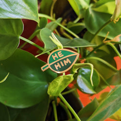 Enamel Pin - Pronoun Leaf (He/Him)