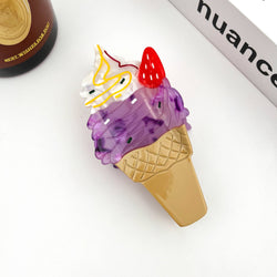 Hair Clip - Cherry Ice Cream