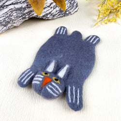Animal Rug Coaster - Gray Cat