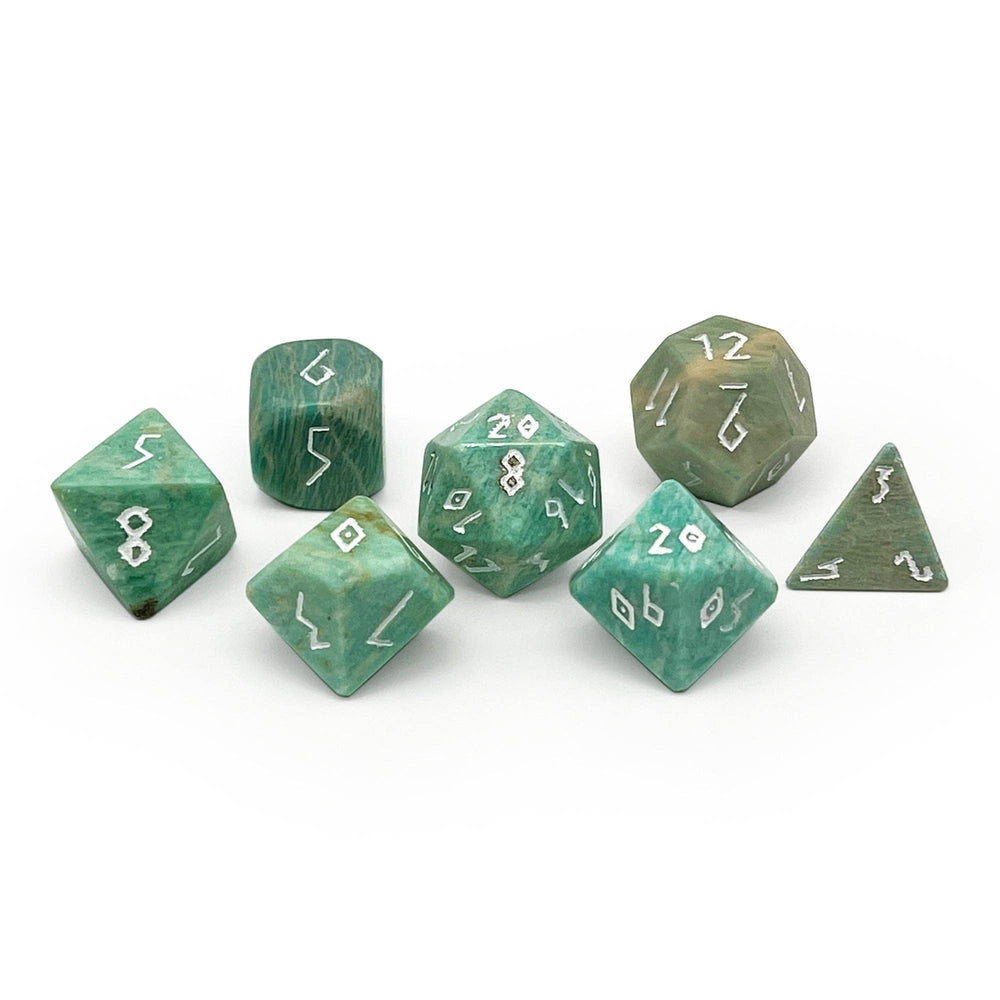 Gemstone RPG Dice Set - Russian Amazonite (7-Piece)