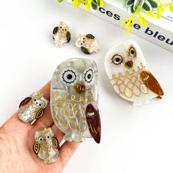 Hair Clip - Gray Owl
