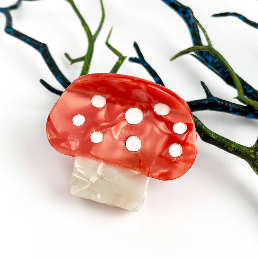 Hair Clip - Red Mushroom