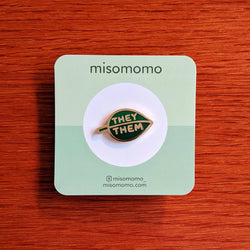 Enamel Pin - Pronoun Leaf (They/Them)