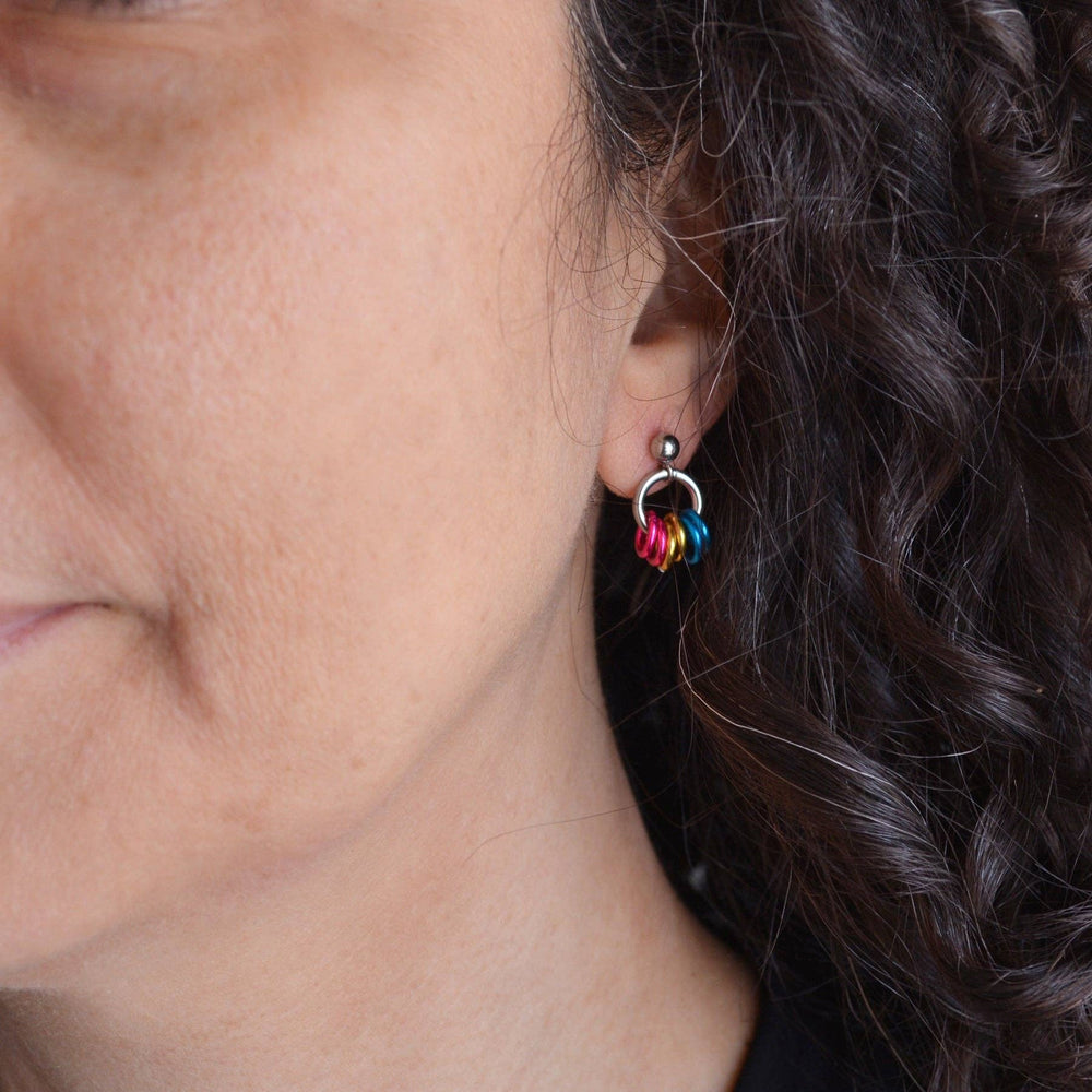 Pridemaille Tiny Hoop Earring - Pansexual