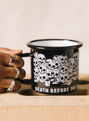 Enamel Mug - Death Before Decaf