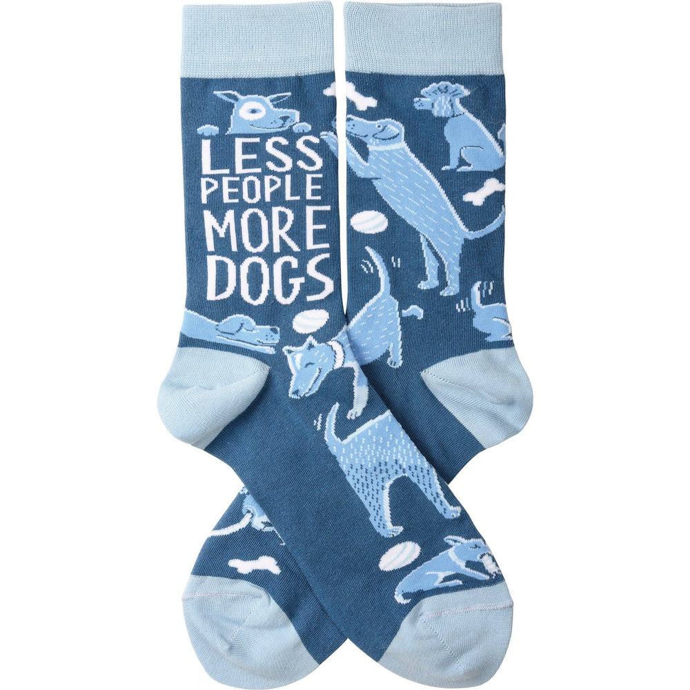 Crew Socks - Less People More Dogs