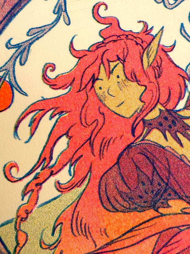 Riso Print - Dragon Warrior