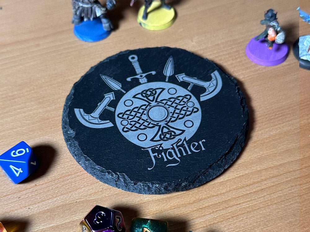 Slate D&D Class Coaster - Fighter