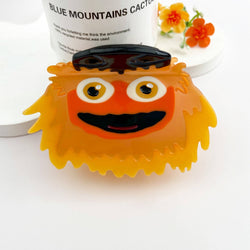 Hair Clip - Fuzzy Orange Monster