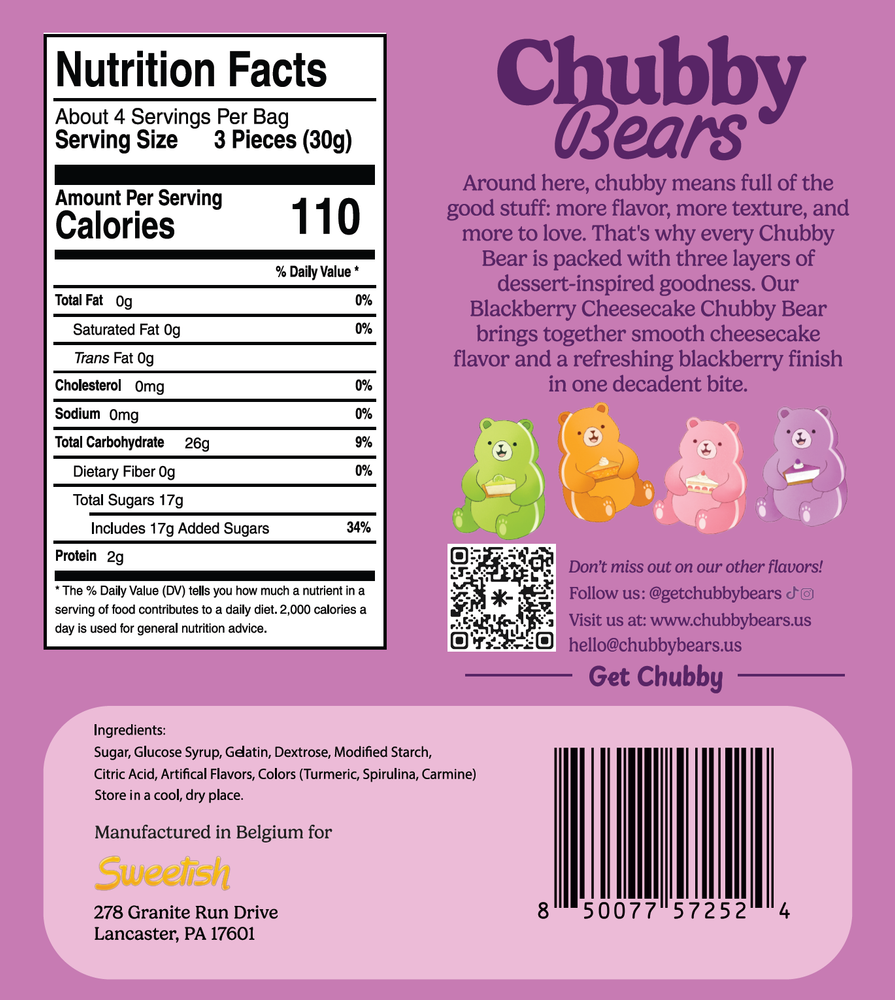 Chubby Bears - Blackberry Cheesecake Gummy Bears