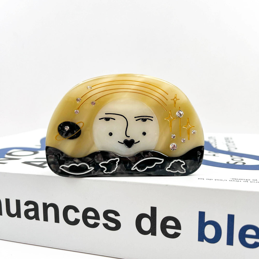Hair Clip - Moon & Starry Sky