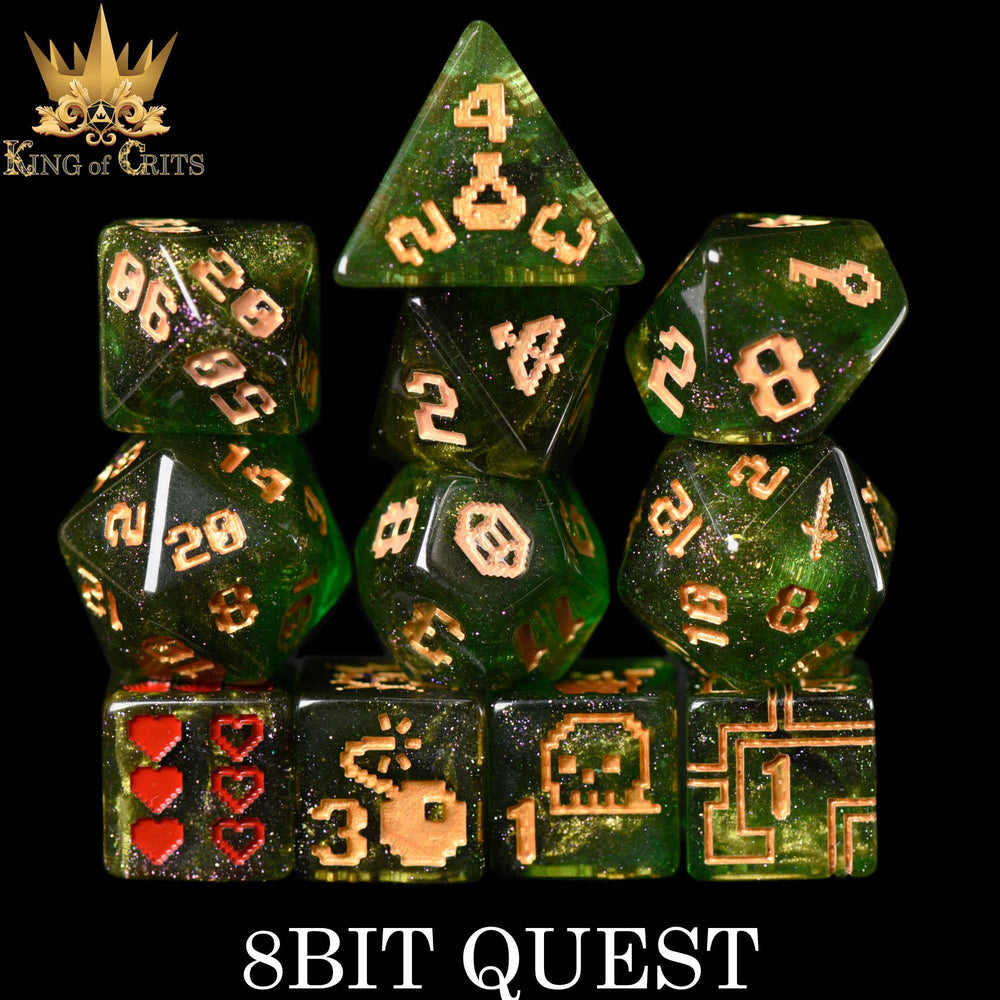 King of Crits Dice Set - 8BIT Quest (11-Piece)