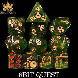 King of Crits Dice Set - 8BIT Quest (11-Piece)