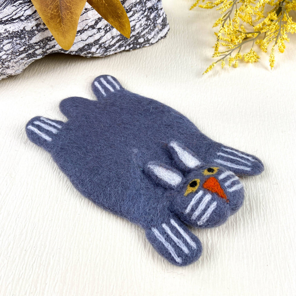 Animal Rug Coaster - Gray Cat