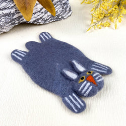 Animal Rug Coaster - Gray Cat