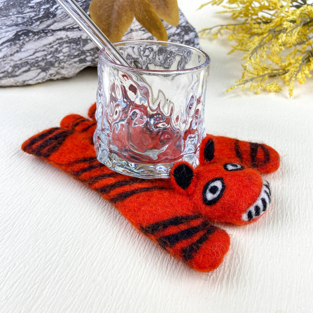Animal Rug Coaster - Orange Tiger