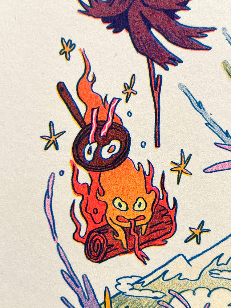 Riso Print - Howl's Moving Castle