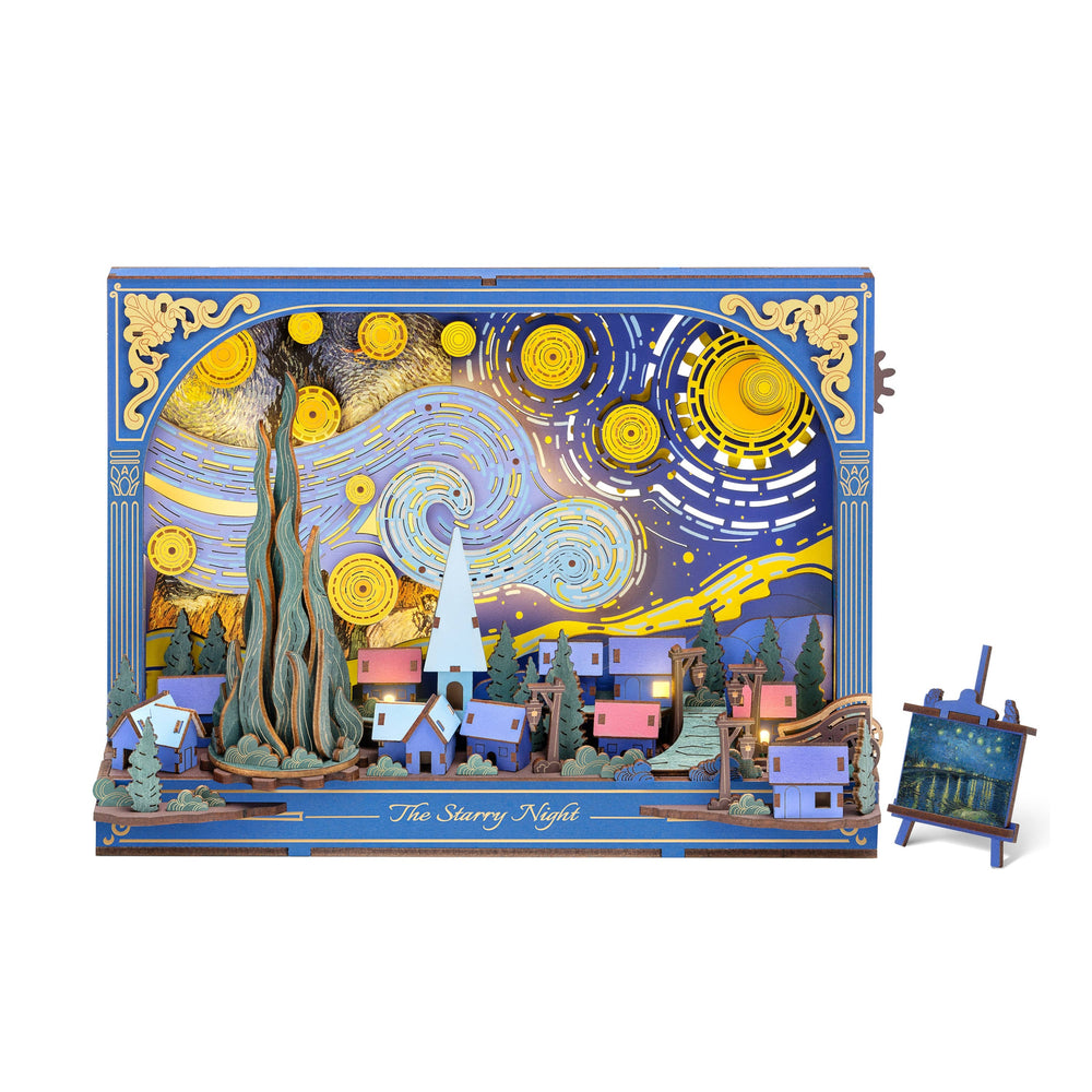 3D Wooden Puzzle - The Starry Night