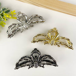 Metal Hair Clip - Black Spider