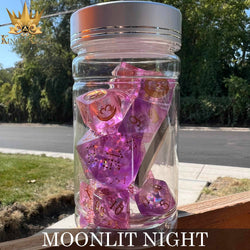 King of Crits Dice Set - Moonlit Night (12-Piece)