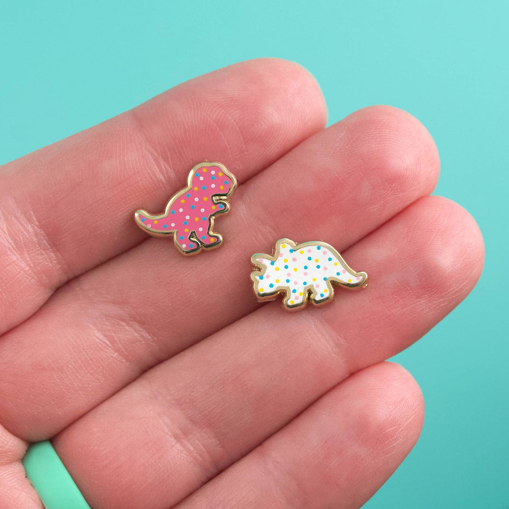 Enamel Earrings - Dino Cookie II