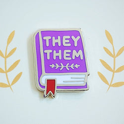 Enamel Pin - Pronoun Book (They/Them)
