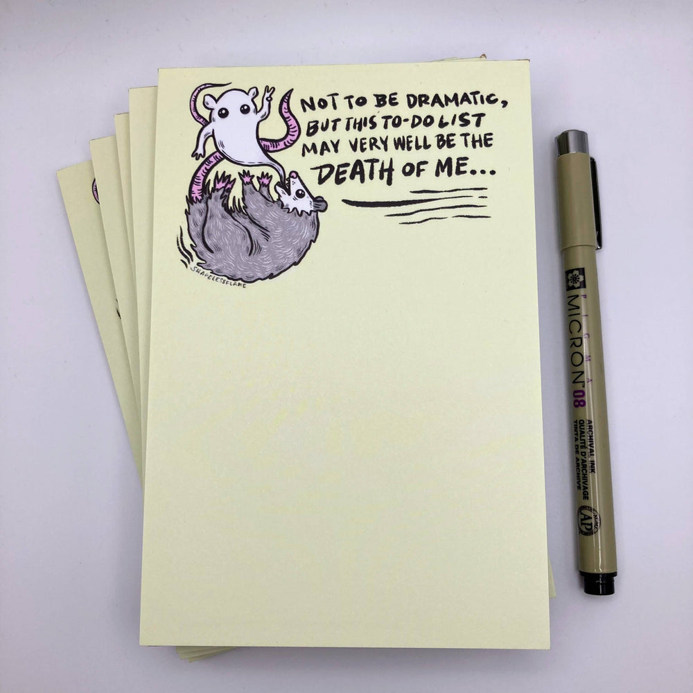 To Do List Notepad - Not To Be Dramatic Possum