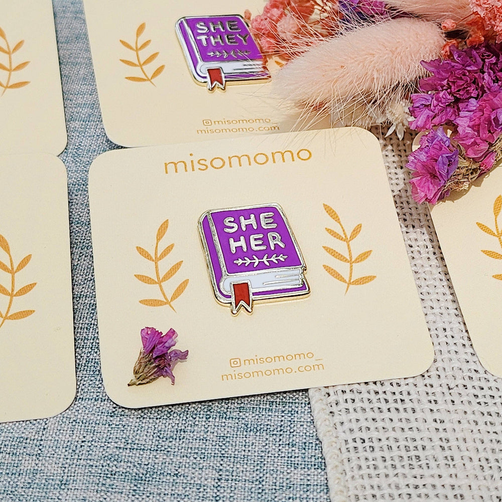 Enamel Pin - Pronoun Book  (She/Her)