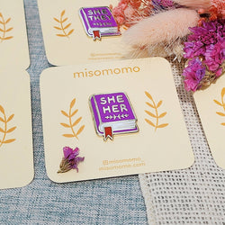 Enamel Pin - Pronoun Book  (She/Her)