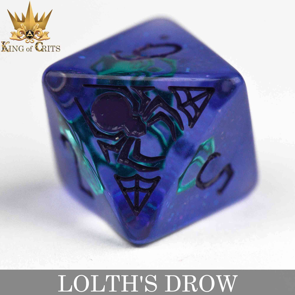 King of Crits Dice Set - Lolth's Drow (11-Piece)