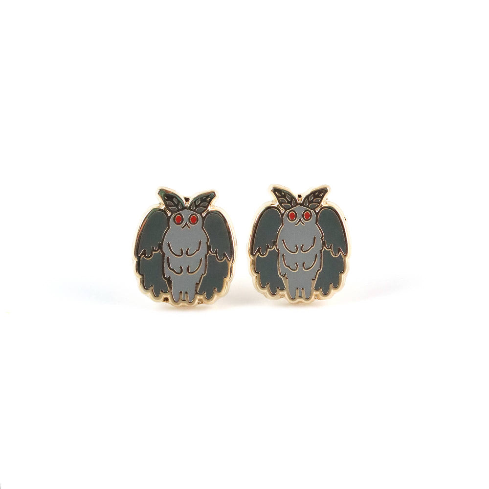 Enamel Earrings - Mothman