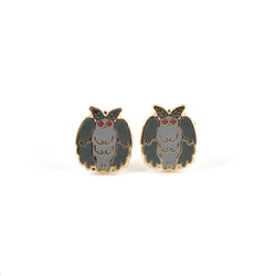Enamel Earrings - Mothman