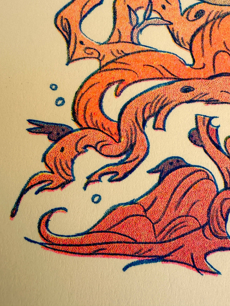 Riso Print - Dragon Warrior