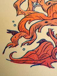 Riso Print - Dragon Warrior