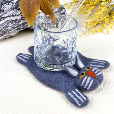 Animal Rug Coaster - Gray Cat