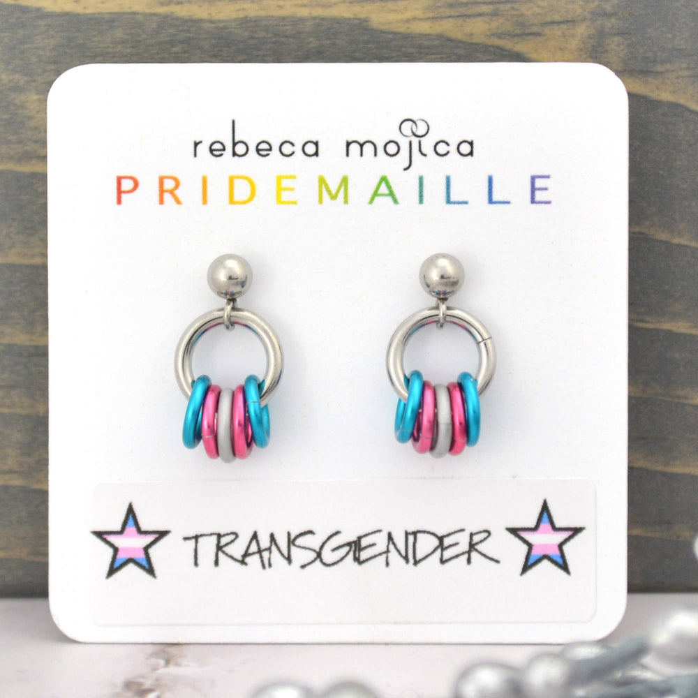 Pridemaille Tiny Hoop Earring - Transgender Pride