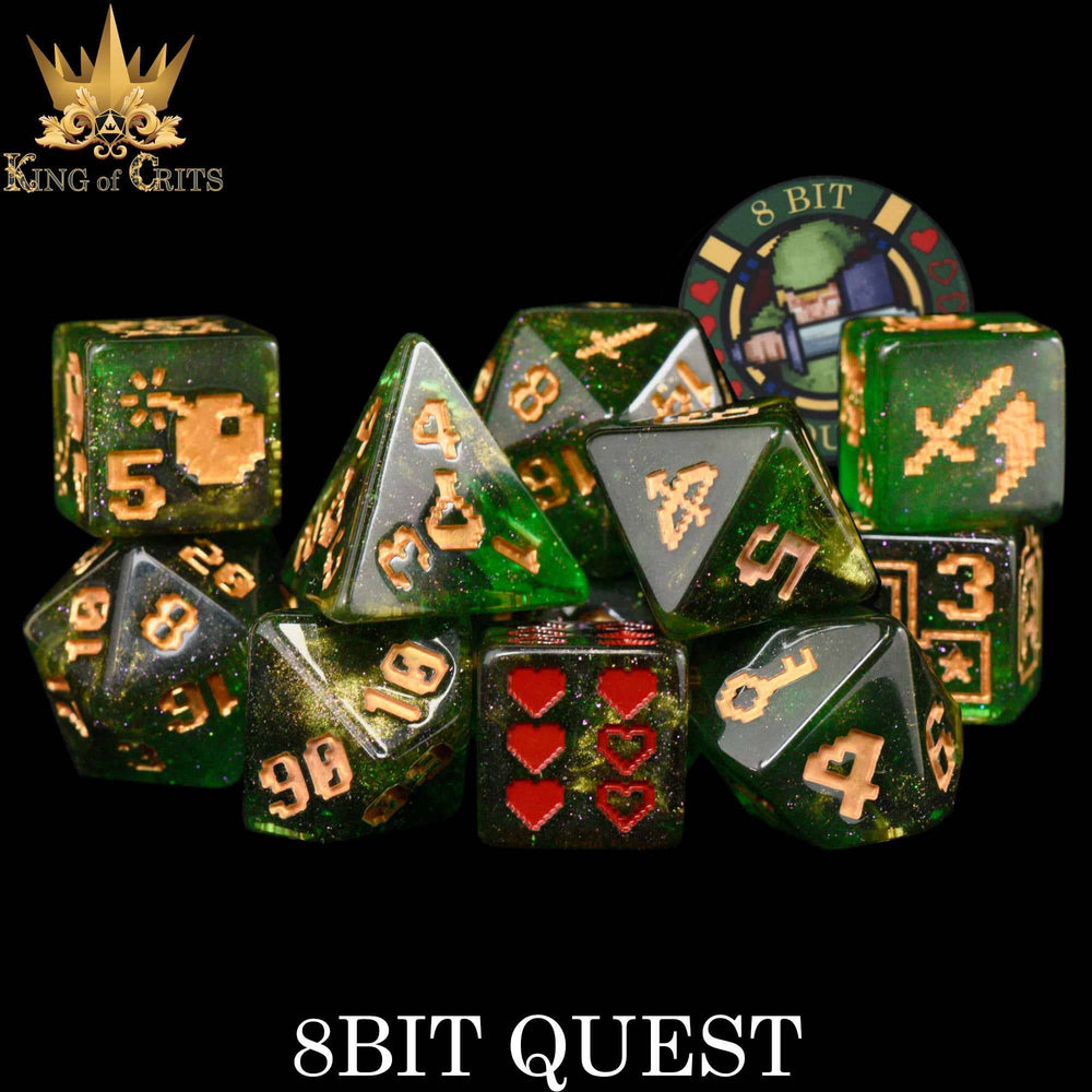 King of Crits Dice Set - 8BIT Quest (11-Piece)