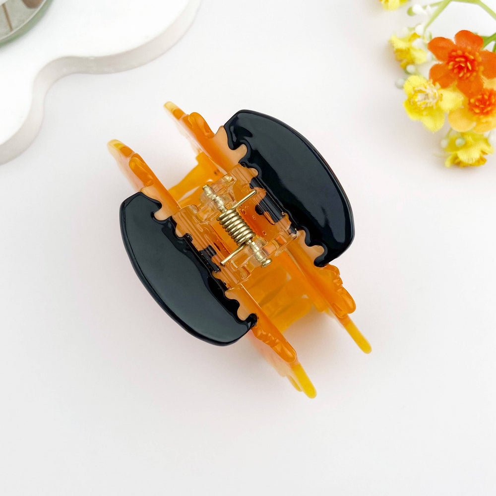 Hair Clip - Fuzzy Orange Monster